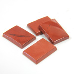 Gemstone Flat Back Single Bevel Buff Top Stone - Cushion 14x10MM RED JASPER