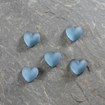 Glass Cabochon - Heart 08MM MATTE MONTANA Foiled