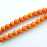 Czech Pressed Glass Bead - Smooth Round 06MM VOLCANIC COATED ORANGE