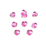 Czech Pressed Glass Bead - Smooth Heart 06x6MM CRYSTAL PINK LINE