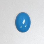 Plastic Flat Back Opaque Cabochon - Oval 25x18MM BRIGHT BLUE