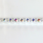 Plastic Rhinestone Banding 1 Row PP29 (SS15) CRYSTAL AB-ALABASTER