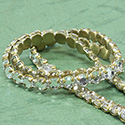 Rhinestone Banding with Brilliant 2-Cut Chaton Rose 1 Row - Round 20SS CRYSTAL-RAW-WHITE