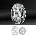 Asfour Crystal Bead -  Barrel 14MM CRYSTAL