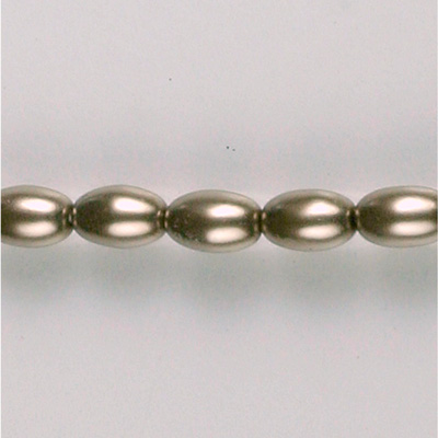 Czech Glass Pearl Bead - Oval 06x4MM LT BROWN 70418