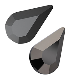 Preciosa Crystal Flat Back Hotfix Stone - Pear 10x6MM HEMATITE