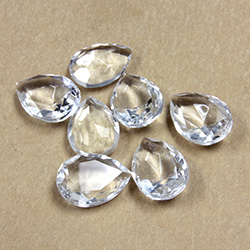 Glass Point Back Unfoiled Tin Table Cut (TTC) Stone - Pear 15x11MM CRYSTAL