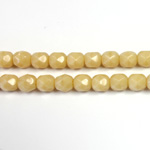 Czech Glass Fire Polish Bead - Round 06MM DK IVORY