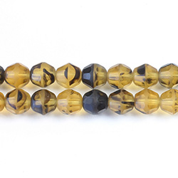 Czech Glass Fire Polish Bead - Round Fancy 8MM MATTE TORTOISE