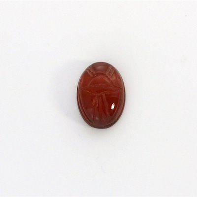 Gemstone Flat Back Carved Scarab 14x10MM CORNELIAN