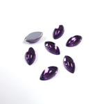 Plastic Flat Back Foiled Cabochon - Navette 10x5MM AMETHYST