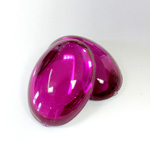 Plastic Flat Back Foiled Cabochon - Oval 25x18MM FUCHSIA