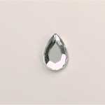 Glass Flat Back Rose Cut Fancy Foiled Stone  - Pear 13x8MM CRYSTAL