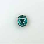 Glass Flat Back Lady Bug Stone with White Engraving - Oval 10x8MM ZIRCON
