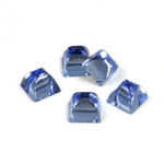 Glass High Dome Foiled Cabochon - Square 06x6MM LIGHT SAPPHIRE
