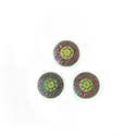 German Glass Flat Back Mosaic Hand Painted Stone - Round 08MM Hand Painted on GREEN Base.
