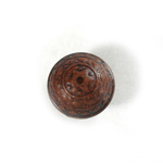 Plastic Engraved Bead - Wheel 18x15MM INDOCHINE BROWN