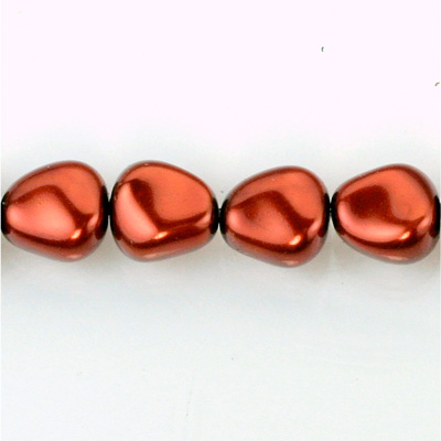 Czech Glass Pearl Bead - Potato 16x14MM DK COPPER 14322