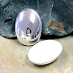 German Plastic Cabochon Vacuum Coated - Oval 30X22MM SILVER