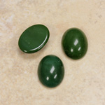 Glass Medium Dome Opaque Cabochon - Oval 16x12MM FOREST GREEN