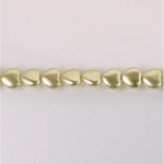 Czech Glass Pearl Bead - Heart 06x6MM LT OLIVE 70457