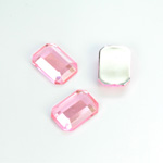 Plastic Flat Back Foiled Rose Cut Rhinestone - Cushion Octagon 14x10MM ROSE