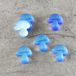 Preciosa Glass Foiled Cabochon - Mushroom 08x7MM Matte BERMUDA BLUE