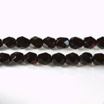 Czech Glass Fire Polish Bead - Round 06MM GARNET