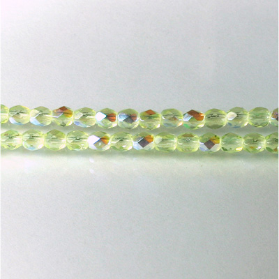 Czech Glass Fire Polish Bead - Round 04MM JONQUIL AB