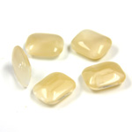 Glass Point Back Buff Top Stone Opaque Doublet - Cushion Octagon 10x8MM BEIGE MOONSTONE