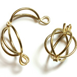 Brass Bead Cage Pendant with Loop - Round 27x17MM RAW Unplated