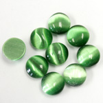 Fiber-Optic Cabochon - Round 09MM CAT'S EYE GREEN