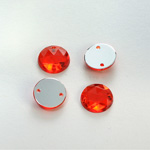 Plastic Flat Back 2-Hole Foiled Sew-On Stone - Round 12MM HYACINTH