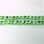 Czech Glass Fire Polish Bead - Round 04MM PERIDOT AB