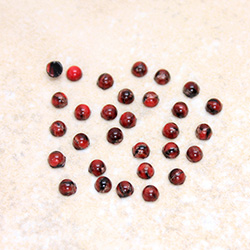 Glass Medium Dome Lampwork Cabochon - Round 03MM RED MATRIX 03270)
