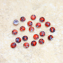 Glass Medium Dome Lampwork Cabochon - Round 04MM CORAL MATRIX (03298)