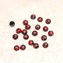 Glass Medium Dome Lampwork Cabochon - Round 04MM RED MATRIX (03270)