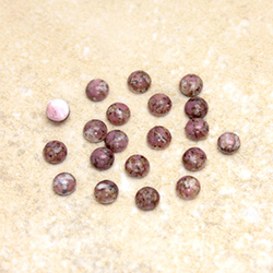Glass Medium Dome Lampwork Cabochon - Round 04MM ROSE MATRIX (03989)