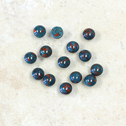 Glass Medium Dome Lampwork Cabochon - Round 05MM BLOODSTONE  MATRIX (00418)