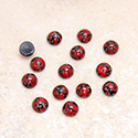 Glass Medium Dome Lampwork Cabochon - Round 05MM RED MATRIX (03270)