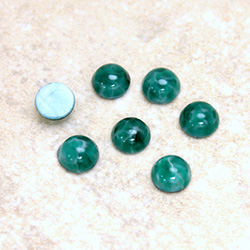 Glass Medium Dome Lampwork Cabochon - Round 07MM CHINESE JADE (00568)