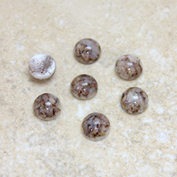 Glass Medium Dome Lampwork Cabochon - Round 07MM EARTH MATRIX (00647)