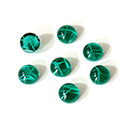 Glass Medium Dome Lampwork Cabochon - Round 07MM FLAWED EMERALD