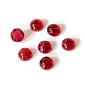 Glass Medium Dome Lampwork Cabochon - Round 07MM FLAWED RUBY