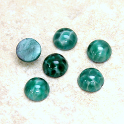 Glass Medium Dome Lampwork Cabochon - Round 09MM CHINESE JADE (00568)