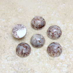 Glass Medium Dome Lampwork Cabochon - Round 09MM EARTH MATRIX (00647)