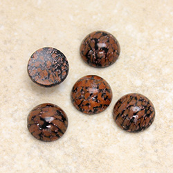 Glass Medium Dome Lampwork Cabochon - Round 11MM HONEY MATRIX with AVENTURINE (03877)