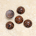 Glass Medium Dome Lampwork Cabochon - Round 11MM HONEY MATRIX with AVENTURINE (03877)