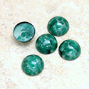 Glass Medium Dome Lampwork Cabochon - Round 11MM CHINESE JADE (00568)