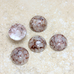 Glass Medium Dome Lampwork Cabochon - Round 11MM EARTH MATRIX (00647)